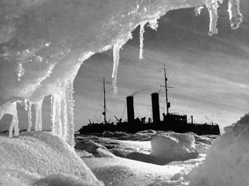sovietpostcards:Krasin Icebreaker in the Arctic ice, photo by Dmitry Debabov (1936)