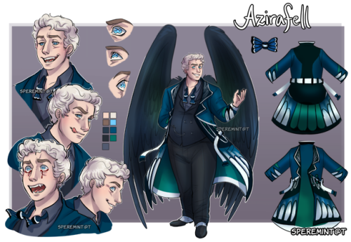 speremint:  Finally, finally done making these refs! My Reversed Omens AU; everything’s the almost t