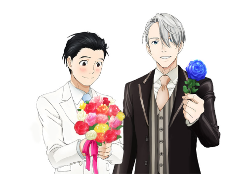 clean-up of the Yuuri Victor wedding tapestry artwork that was revealed yesterday! I got lazy with t