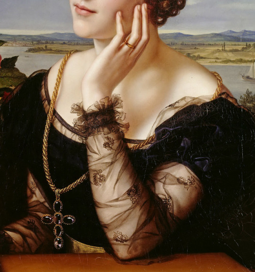 artisticinsight:Detail of Wilhelmine Begas, the Artists Wife, 1828, by Carl Joseph Begas (1794-1854)