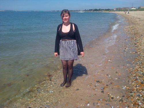 mrcolorde:  Yeah walking at the beach and through the water in pantyhose no shoes 😋