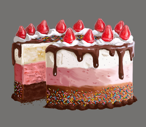 aurosoul:uselessmachine:uselessmachine: took a break from work to draw a cake because it’s my 