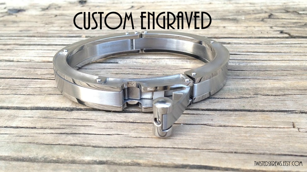 twistedskrews:  BDSM custom ENGRAVED Handcuff bracelet submissive discreet cuff wrist