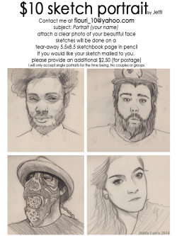 thejetti:  Reblogging because I am a poor &amp; starving artist. If you’d like a quick sketch, please email me at fiouri_10@yahoo.com 