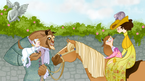 thetravelerwrites:disneyworld-is-my-home:  kathudsonart:  kathudsonart:  Disney Beastly Family Did t