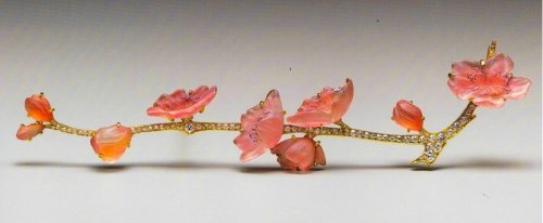 whisters: Simple Elegance From Rene Lalique: Circa 1902, Beautiful Cherry Blossom Branch Made Up of 