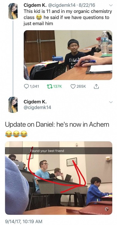 infjpiper:
skullinitium:

trans-jesus:

uisce-bitch:
IM SO PROUD?!!!!!!?!!! LIKE WEE MAN IS A FUCKING LEGEND?!!!!!?!!!!!?!

wanted to see a more recent update and 
BOIS STILL GOING STRONG YEEHAW U GO LITTLE SCIENCE KID



Every time I reblog this I just really hope Daniel’s doing well 

i just wanna say i really support daniel in all of his endeavors and i hope hes having a good day 