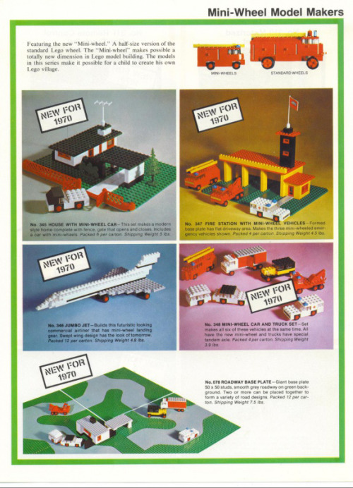 Lego catalogue, 1970. Samsonite Corp., Denver, USA. Also shown: the first Broadway base plate. Back 