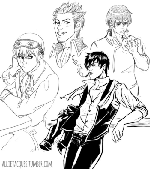 Some little doodles of our friendly neighborhood Shinsengumi. 