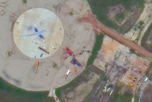 Following last month’s STP-2 mission, the WorldView-3 satellite captured the two side boosters