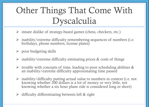 opossumkisser: dyscalculia 101, by yr friendly neighborhood dyscalculiac who is sick of being called