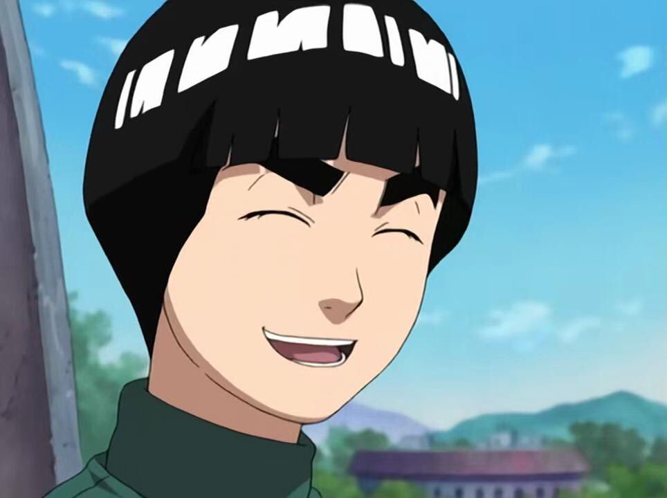 ༶LOSER༶ — WHEN ROCK LEE SMILES AND HIS EYES CLOSE AND HE...