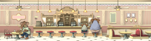 armandserrano:  Have some jumbo pop from Jumbeaux Cafe to celebrate ‪‎ZOOTOPIA‬’s record breaking opening weekend!!! Here are my designs for that location. Can you spot the hidden elephants? :) enjoy 