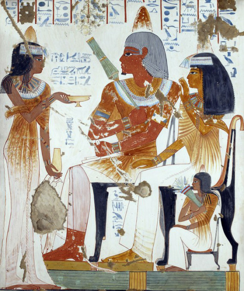 Murals from the tomb of Nebamun, chief physician Amenhotep II, and his wife Ipuky late 18th dynasty 