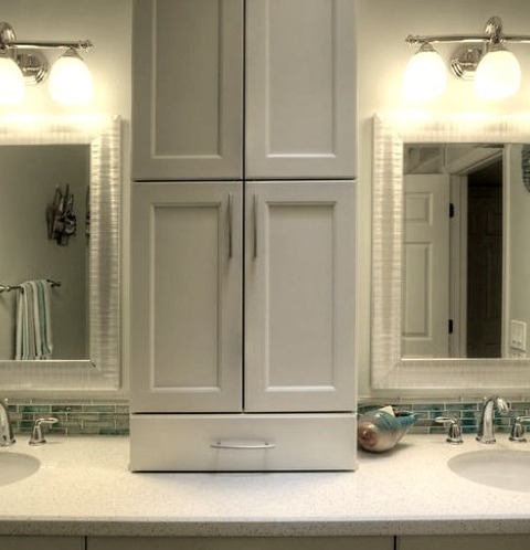 Phoenix Transitional BathroomExample Of A Mid-sized Transitional Kids' Blue Tile And Glass Tile Porcelain