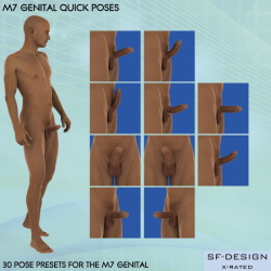 Brand New Poses Now Available By Sfd! 30 Pose/Shape Presets For M7 Genital : 10 Erect,