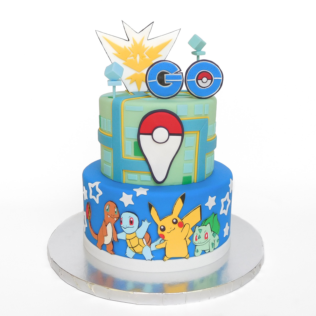 Latest cake trend—Pokemon Go Birthday Cake! Get full instructions for how to make these fondant Pokemon Go decorations. http://www.instructables.com/id/Pokemon-Go-Cake/