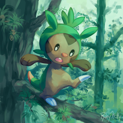 rileykitty: Chespin plays in the pines  ^^