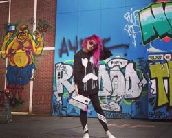 lacarmina:  Street stylin’ in #NDSM, artist collective in #Noord #Amsterdam 👽💜✌🏼 Wearing @longclothing &amp; @makeupjunkiebags - more photos and a guide to this hipster @iamsterdam district on #LaCarmina blog. Http://www.lacarmina.com/blog