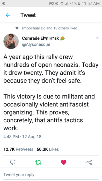 smarmyanarchist: “being mean to Nazis/punching them/doxxing them gives them the moral high gro