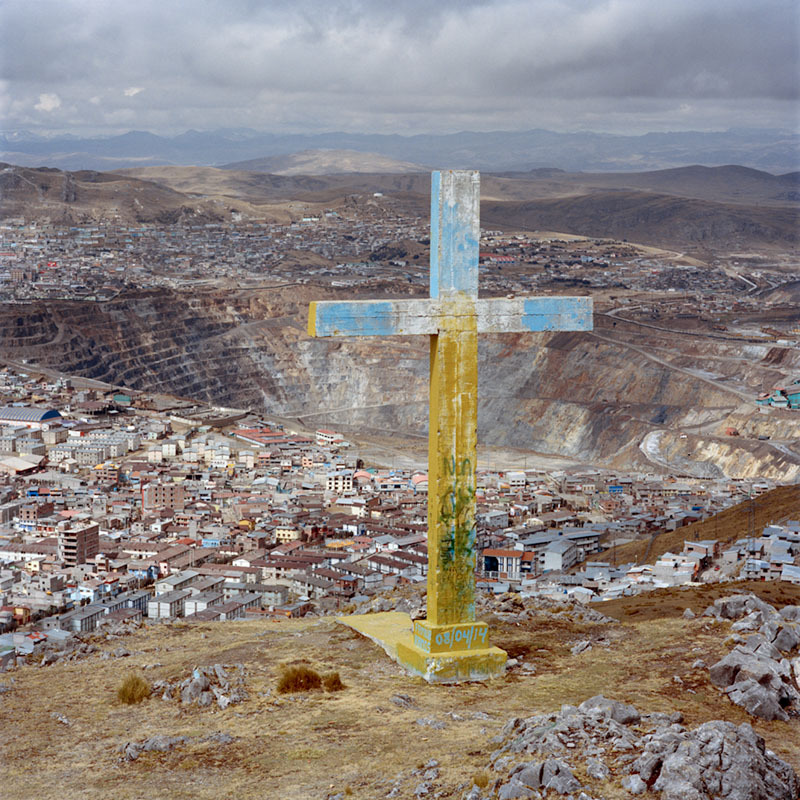 Vista del Tajo Raul Rojas desde la Cruz de San Juan, Cerro de Pasco, Peru. 2014