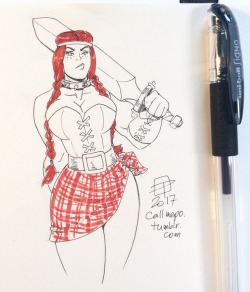 Callmepo: Tiny Doodle Of The Scotsman’s Daughter From Samurai Jack.   Not So Tiny