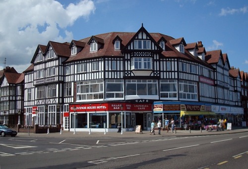 Grosvenor House Hotel and Cafe with parade of shops, Grand Parade, Skegness