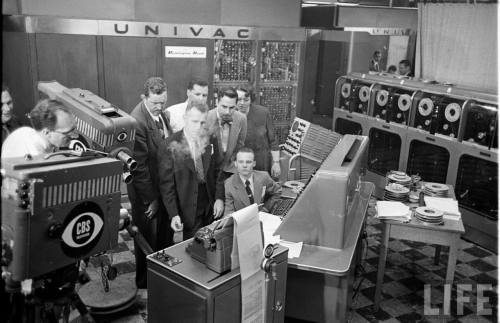 UNIVAC I correctly predicts the results of the 1952 Presidential election on CBS(Eliot Elisofon. 195