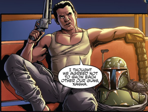 kyberpistol-moved:The only consistent thing between every single comic iteration of Boba over the 