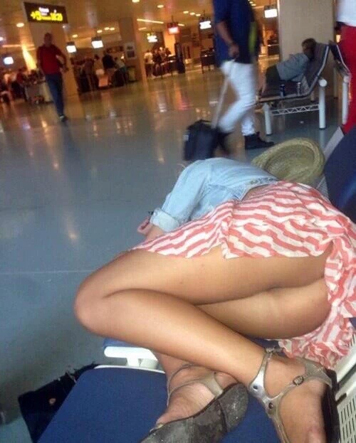 omg-upskirts:  Fell asleep at the airport Follow us: OMG! Upskirts! | BDSM WhippedChat