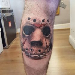 dubuddha-tattoo:  (via friday 13th tattoo on calf | Best Tattoo Ideas Gallery)   Jason