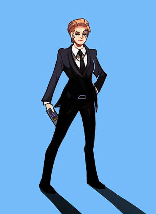 sleepysnowfinch: Seven of Nine in a suit, requested by @hnautumn​ and @ashleywinter!