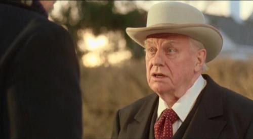 The Golden Boys (2008) - Charles Durning as John BartlettThat hat. Black suit &amp; red polka do
