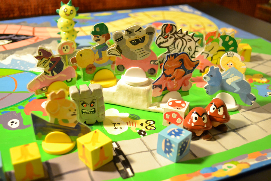 cardboardlife:   Photos of a board game I made based on Mario Kart for my friends