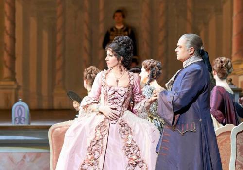 Angela Gheorghiu (Adriana Lecouvreur), Massimo Giordano (Maurizio, Conte di Sassonia)© Michael Poehn