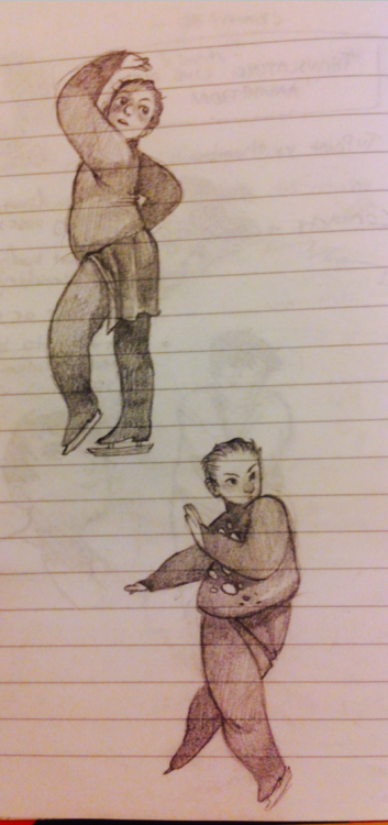 I sketched some Yuris during lectures because he is precious, and one day Ill do my take on his ice 
