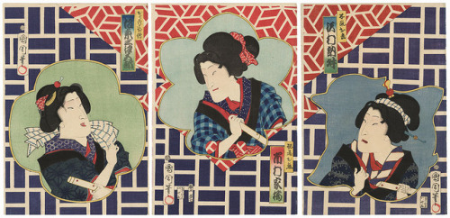 onna-musha: “Beauties with swords” (1865), Toyohara Kunichika (1835-1900)Kabuki actors i