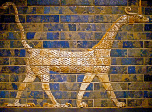 Mushussu from the Ishtar Gate, Babylon, present day Iraq (605-562 BCE) “The mušḫuššu is a creature d