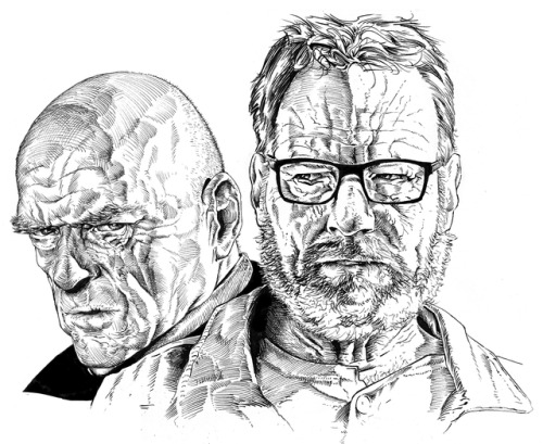 Some different Walt portraits from Breaking Bad, my favorite series.  