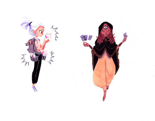 elisabeth-jammes:✨ Witchy art challenge ✨ Day 15-16a crystal witch and a divination witch