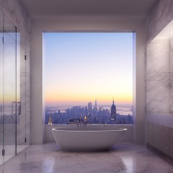 silentbutgolden:  plotprincessss:  cubebreaker:This Rafael Vinoly-designed ๯ million apartment in NYC is the highest residential property in the Western hemisphere. Take a look inside in this video.  silentbutgolden  Beautiful.