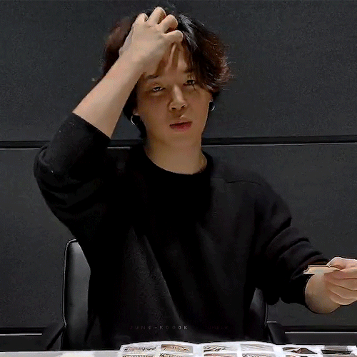 Jimin Pushing His Fluffy Long Hair Back