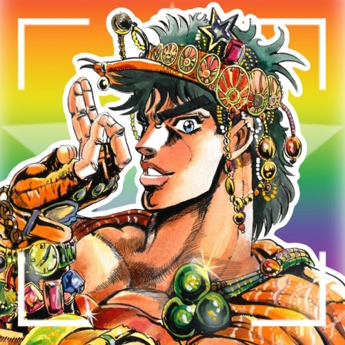 A Joseph Joestar Stimboard With Rainbows And Stars