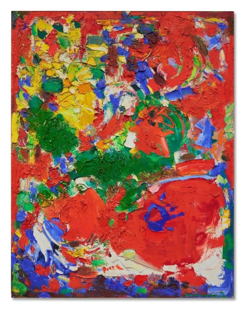 dreams-of-mutiny: Hans HofmannThe Hand (Red Painting) [the Blue Hand]