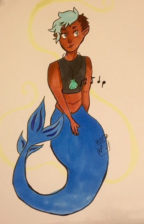 raspberry-cuddles: Here’s a mermaid music boy!@captainkaltar