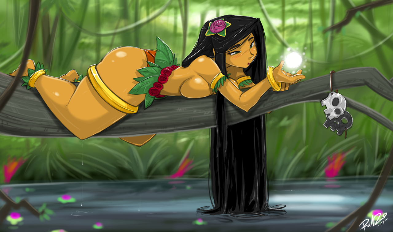 shonuff44: HULA-GURL in the tropical Lagoon   Here is a pic of Hula Girl talking