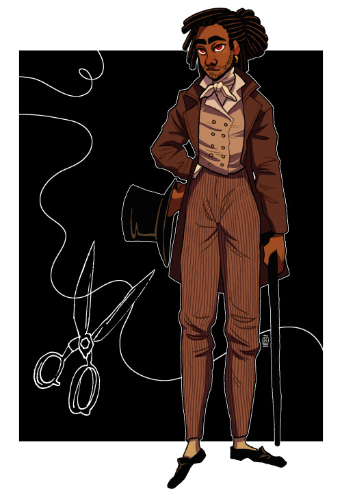 avianssphere: Inktober Day 26: Dark [image description: a full-body drawing of Kravitz in regency-er