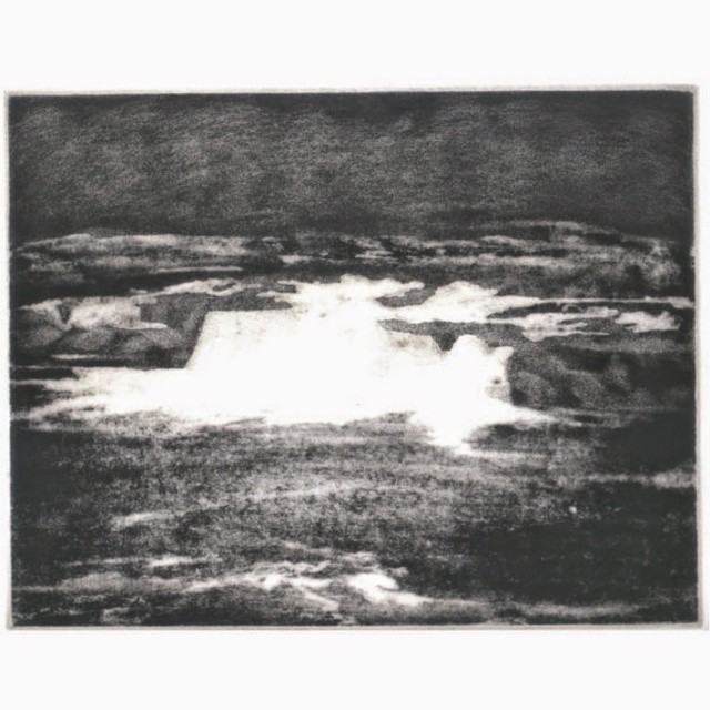 printsnat — Ohiopyle Falls #etching #printmaking #aquatint...