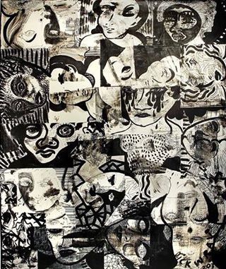 DICK WRAY (1933-2011) “Untitled”, 2003, mixed media on canvas , 60 x 48 inches. #santafe