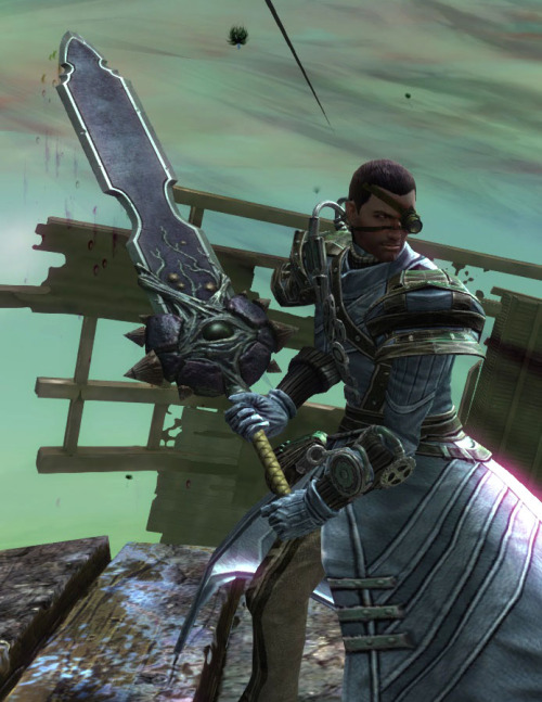 Jamail Saoud, my main Guild Wars 2 character in his two favourite armours. Yes, I play a Ranger, liv